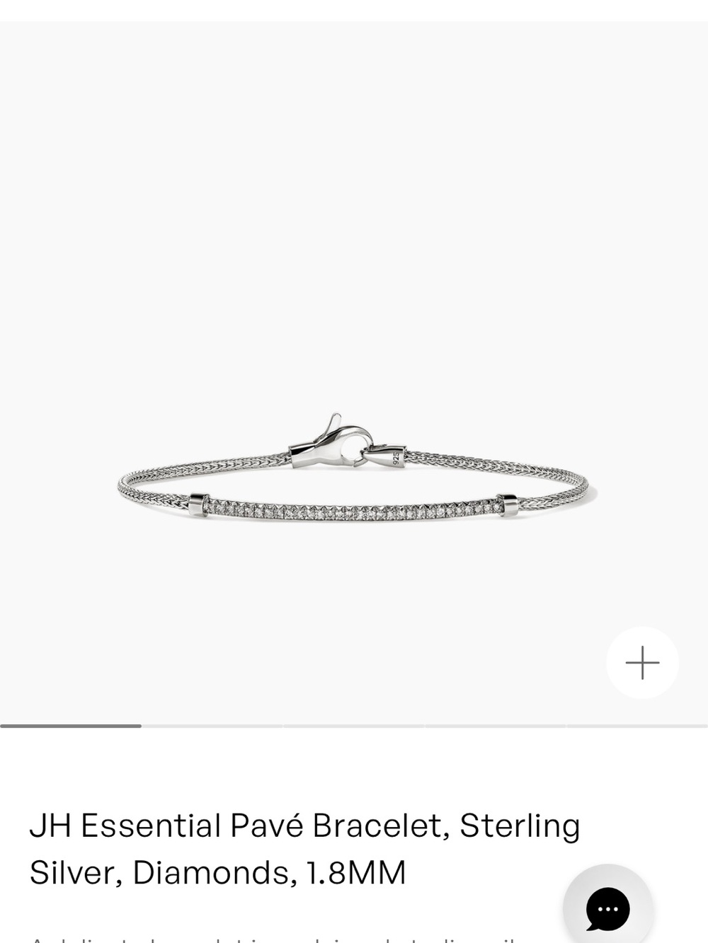 John Hardy Sterling Silver Diamond Pavé Bracelet — Silver